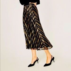 Zara Black and Gold Maxi Skirt